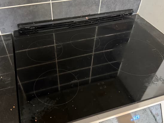 Stovetop Sparkle — before cleaning